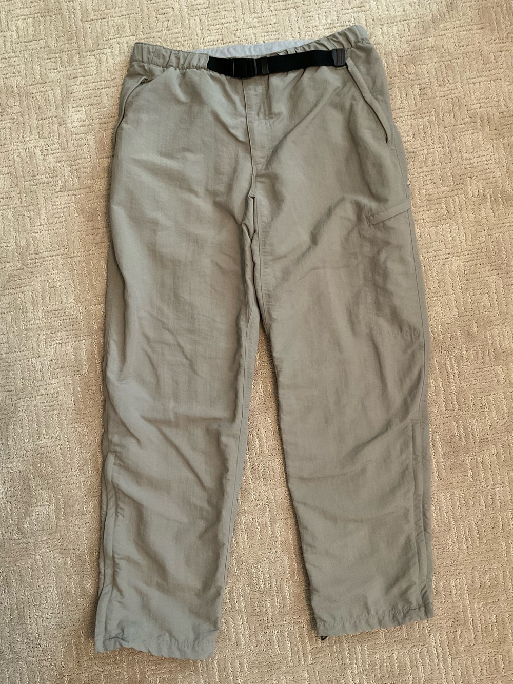 North Face Women Pants Tan Straight Leg Hiking Travel Sz L / 32 Gorpcore Classic